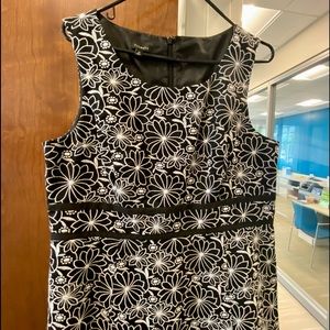 Talbots black and white below knee dress
